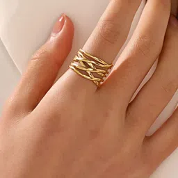 LULU & SKY Gold-Plated Adjustable Finger Ring image 2