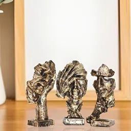 MISS PEACH Gold 3 Pieces Figurine Showpieces-picture-29