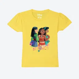 Wear Your Mind Girls Printed Puff Sleeves Pure Cotton Applique T-shirt-picture-50
