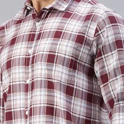 Cross Court Men Tartan Checks Opaque Checked Casual Shirt image 2