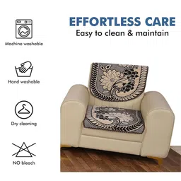 Furnishing Hut Coffee Brown & Grey Printed Chenille Sofa Cover image 3