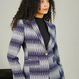 INDOPHILIA Printed Cotton Single-Breasted Blazer image 5