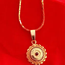 Nawab Collection Gold-Plated Brass Pendants with Chains-picture-41