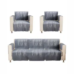Myntra Elegant Homes Grey & White Cotton Sofa Cover With Arms image 5