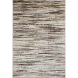 obsessions Brown and Cream Abstract 4x6 Feet Machine Made Carpet image 2