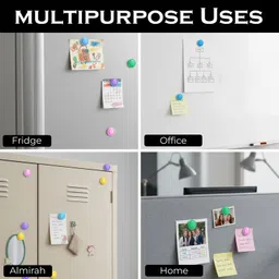 eduway Colourful Transparent Magnet Buttons for Fridge, Magnetic Whiteboard & Craft Use Multipurpose Office Magnets Pack of 10 image 5