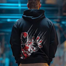 veirdo Men Full Sleeve Graphic Print Hooded Sweatshirt image 1