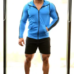 fuaark Solid Men Black Gym Shorts image 4