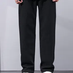 metronaut Men Straight Fit Mid Rise Black Jeans image 5