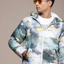 Roadster The Life Co. Abstract Printed Padded Jacket-picture-39