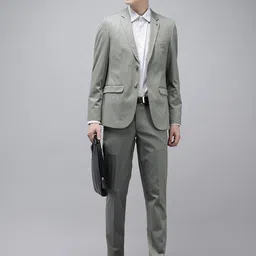 Van Heusen Self Design Ultra Slim Fit 2-Piece Formal Suit-image-35