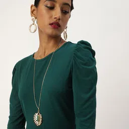 Veni Vidi Vici Green Puff Sleeves Regular Top image 3