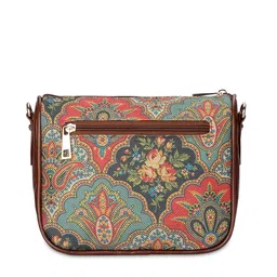 THE CLOWNFISH Garnet Floral Printed Half Moon Sling Bag image 2