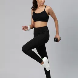 Alcis Women Solid Ankle Length High-Rise Tights image 4