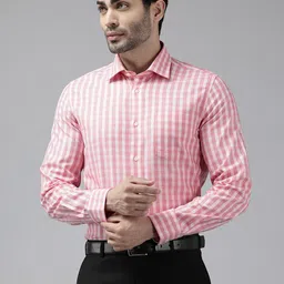 Blackberrys India Fit Gingham Checks Pure Cotton Slim Formal Shirt-picture-48