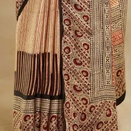 Fabindia Beige Printed Saree image 5
