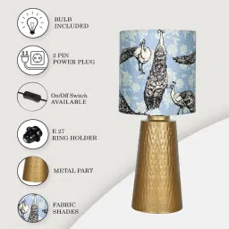 Homesake Multicolor Metal Modern Table Lamp with Shade image 5
