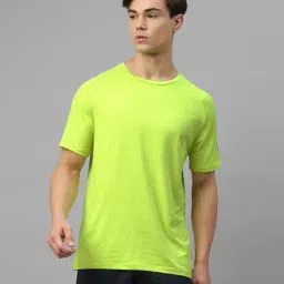 Dida Green Polyster Regular Fit Solid T-Shirt-picture-27