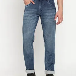 Cantabil Dark Blue Heavily Washed Jeans-image-21