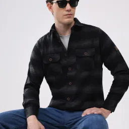 Monte Carlo Black Regular Fit Checks Shirt image 5