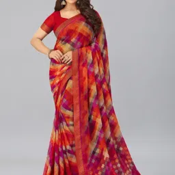 Satrani Multicolored Printed Saree With Unstitched Blouse-image-88