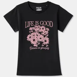 R&B Kids Black Graphic Regular Fit T-Shirt-picture-31