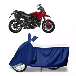 Auto Pearl Bike Cover for Ducati Hyperstrada (White & Blue)-picture-19