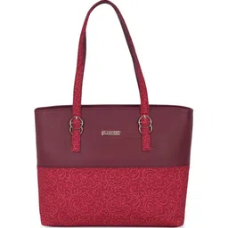 Nicoberry PU Oversized Structured Tote Bag with Cut Work image 1