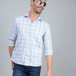 Crimsoune Club Men Classic Slim Fit Tartan Checked Casual Shirt-image-92