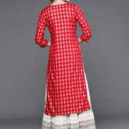 KSUT Red Printed Straight Kurta image 2