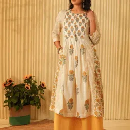 Jaypore Multicolour Block Printed Flare Fit Kurta-picture-28