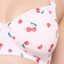 Clovia Pink Regular Fit Geometric Bra image 5