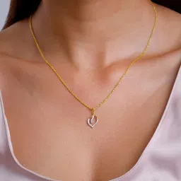 GIVA 14K Yellow Gold Fidelity Diamond Pendant for Women image 5