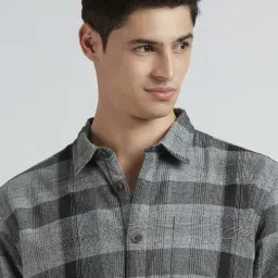 Pepe Jeans Grey Cotton Loose Fit Checks Shirt image 5