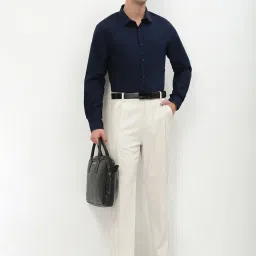 showoffff Showoff Beige Cotton Slim Fit Trousers image 5