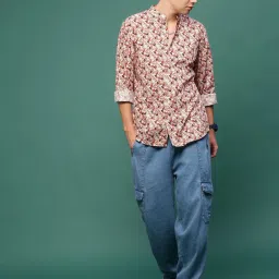 showoffff Showoff Brown Cotton Slim Fit Printed Shirt image 5