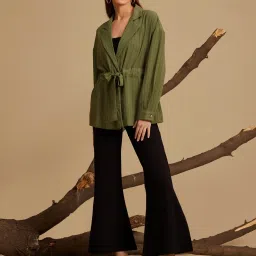 KAZO Black Viscose Solid Jeggings image 5