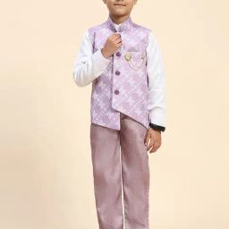 Pro-Ethic Style Developer Kids Pink Floral Print Full Sleeves Shirt, Pants with Jacket-picture-42
