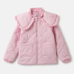 Elle Girls Pink Polyester Solid Jacket-image-37