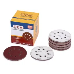 OEM 12.5 cm Dia. 80 Grit Size Valcro Disc with 8 Holes (Pack of 50 Pcs) image 2