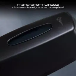 Robustt 350 ml ABS Plastic Black Wall Mount Soap Dispenser, E7 image 4