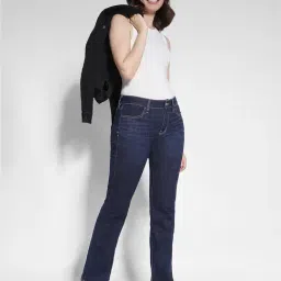 American Eagle Outfitters Dark Blue Blended Regular Fit Mid Rise Jeans image 5