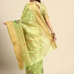 DIVASTRI Woven Design Zari Silk Cotton Banarasi Saree image 2