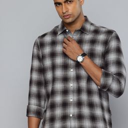 Flying Machine Pure Cotton Tartan Checked Slim Fit Casual Shirt-picture-0