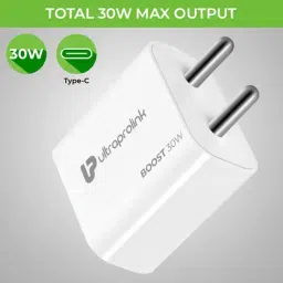 ULTRAPROLINK Boost PD30 PD-PPS 30 Watt Travel Charger with C2C Cable (White) image 2