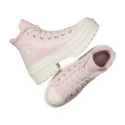 Converse Women's Chuck Taylor All Star Lugged Heel Sherpa High Top Pink Sneakers image 4