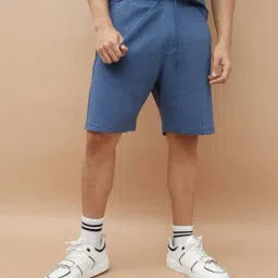 Fame Forever By Lifestyle Blue Cotton Regular Fit Shorts-picture-33