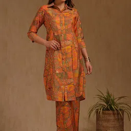 Soch Printed Shirt Collar Top With Trousers Co-Ords Set-picture-14