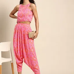 MABISH by Sonal Jain Printed Crop Top With Dhoti Pants image 2
