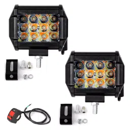 AllExtreme EX24W2WP 12 LED Spot Lamp for Motorcycle and Cars (24 W,Yellow and White,2pc)-picture-22